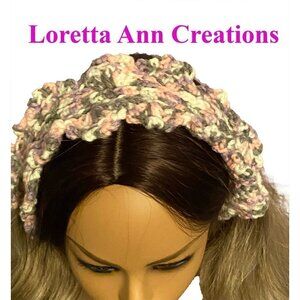 NWT Loretta Ann Creations Tie Headband Pink/gray